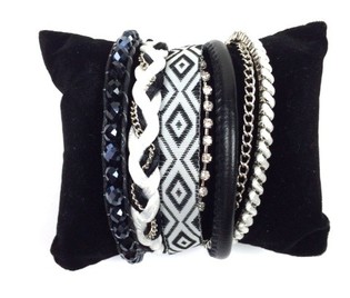 Ibiza-Armband Schwaarz/W&auml;iss (1 Stk.)