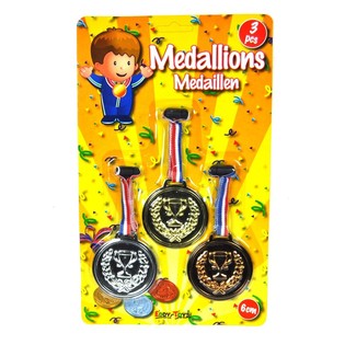 3-deeleg Medailles-Set op Kaart (12 Stk.)