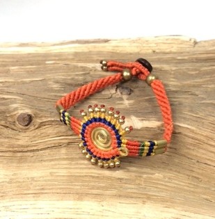 HANDMADE ORIGINALS Armband Orange/Brong (1 Stk.)