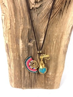 HANDMADE ORIGINALS Ibiza-Kette mat Bluestone Orange/Blo (1 Stk.)