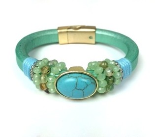 Mintgrongt Bracelet mat engem Turquoise-Steen (1 Stk.)