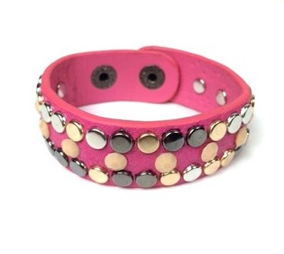 Ibiza-Look Armband Rosa mat Studs (1 Stk.)