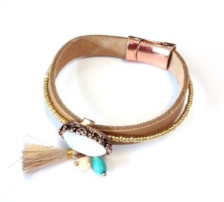 Armband Braun mat Stee (1 Stk.)