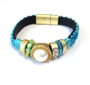 Ibiza-Look Bracelet Blo (1 Stk.)