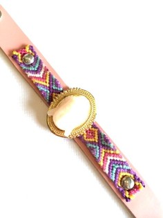 Luxus-Armband Ibiza-Look Rosa Buddha (1 Stk.)