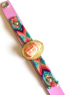 Luxus Ibiza-Style Armband Rosa/Saumon Buddha (1 Stk.)