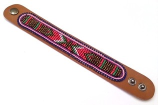 Liederarmband Aztek mat bloem Strass (1 Stk.)