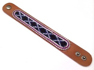 Liederarmband Aztek mat transparentem Strass (1 Stk.)