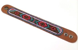 Liederarmband Aztek Hellblo Strass (1 Stk.)