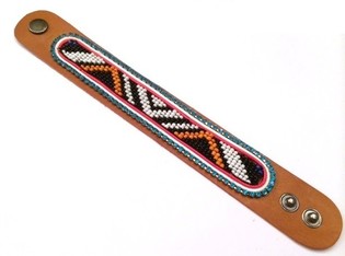 Liederarmband Aztek mat hellblaue Strasssteng (1 Stk.)