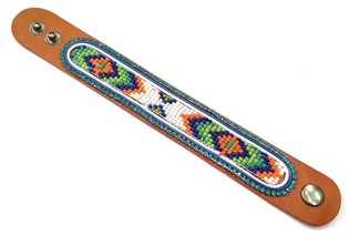 Liederarmband Aztek mat hellbloe Strasssteng (1 Stk.)