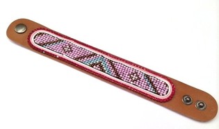 Liederarmband Aztek mat roude Strasssteng (1 Stk.)