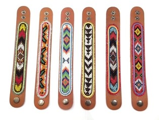 Liederarmband Aztek mat Strass Mix-Pak (6 Stk.)