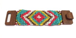 Ibiza Aztec Holzverschluss Armband Giel (1 Stk.)