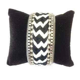 Ibiza-Look Bracelet Schwaarz-W&auml;iss (1 Stk.)