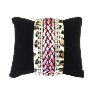 Ibiza-Look breeden Armband Tiger-Muster Rosa (1 Stk.)