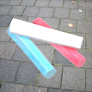Grousst Stroossekreid 3-deeleg (12 Stk.)