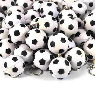 SCHL&Eacute;SSELUNH&Auml;NGER SCHAUM-FUSSBALL (50 St&eacute;ck)