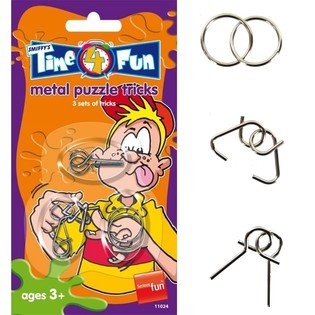 SMIFFY'S 3 Metall-Trickpuzzelen op Kaart (24 Stk.)