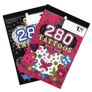 Tattoo Sticker Bicher mat 280 Sticker (24 Stk.)