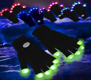 LED-H&auml;ndschen / Rave Gloves (12 Stk.)