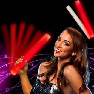 LED Foam Stick Einfarweg - Party-Staf - Rout (24 Stk.)