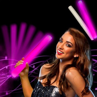 LED Foam Stick ROSA - Party-Staf - 24 Stk.