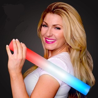 LED Foam Sticks - Multi Color Party Staf - Rout/W&auml;iss/Blo (24 Stk.)