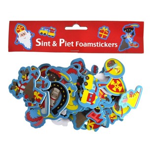 60 Kleebiser aus Schaumstoff Sinterklaas & Piet (3 Sets)