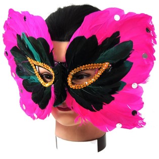 Aemask mat Fiederen - Modell 4 (5 Stk.)