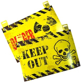 DEKORATIVE PANNEAU FIR D'DIER - "DANGER" / "KEEP OUT" (12 Stk.)