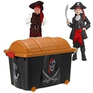 Grouss Spillsaachenk&euml;scht Pirat | 60L mat Rieder