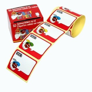 SINTERKLAAS 50 KADOS-STICKEREN OP ROLL (10 Pakungen)