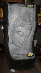 Grousse Buddha-Dekoratiounsstatue mat Waasserfall (1 Stk.)