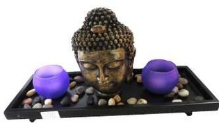 Buddha Dekorationsstatut mat Teeliicht-Halter (1 Stk.)