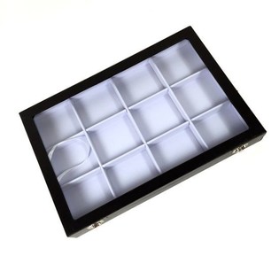 W&auml;iss Perlendisplay mat Deckel, 12 F&auml;cher
