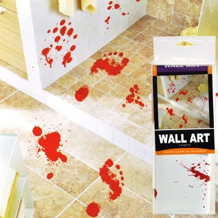 Bluttspuren Wandsticker fir Halloween (2 St&eacute;ck)