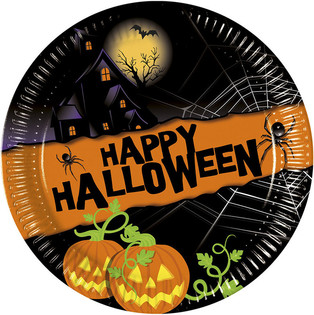 8-deeleg Set Wegwerptelleren - Modell: Happy Halloween (6 Stk.)