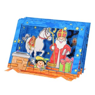 Sinterklaas / Kleeschen 3D Guckk&euml;scht Bastelset (12 Stk.)