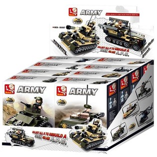 Sluban Army Panzer oder APC 8-an-1 M38-B0587 (1 Display / 8 St&eacute;ck)