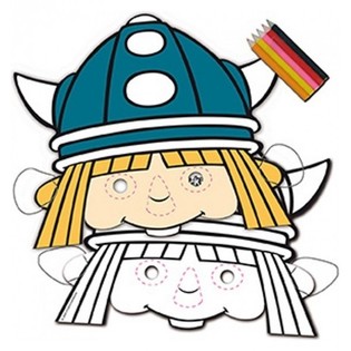 8 Wickie de Viking Masken fir auszemolen + Bl&auml;ist&euml;fter (12 St.)