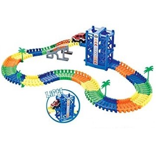 Grousse MAGIC ROAD Set mat Glow in the Dark Auto & Lift, 136 Deeler
