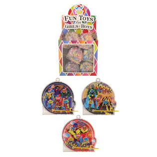 Mini-Flipper Superhelden fir d'Tombola am Display (108 Stk.)