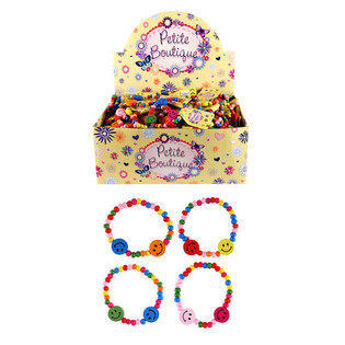 FAIREW SMILEY HOLZ KANNER BRACELETEN AN DER DISPLAY (144 Stk.)