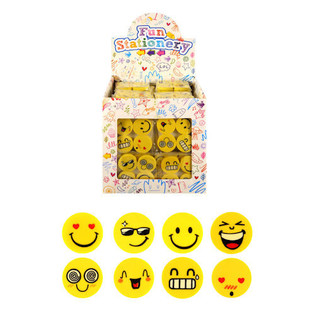 GUMMEN MODELL: 4-DEELEG SMILEY GUMMEN SET AN DER DISPLAY (120 Stk.)