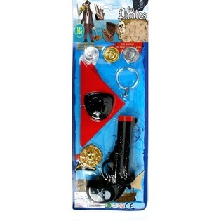 PIRATEN-SET MAT TOUN-PISTOUL OP KAART (24 Stk.)