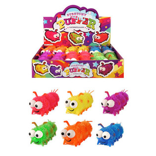 STRETCHIG PUFFER RAUPEN AN DISPLAY (12 St&eacute;ck)