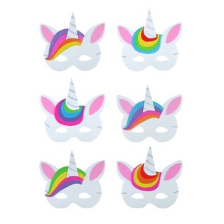 MIX UNICORN MASKEN AUS FOAM (24 Stk.)