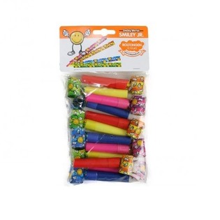12 ST&Eacute;CK SMILEY ROLTONG TROMPETTEN (12ER SET)
