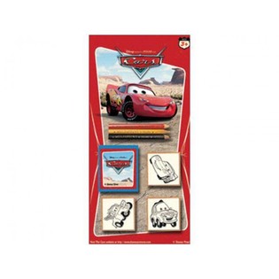 Grousse Disney Cars Faarf a Stempel Set op Kaart (24 Stk.)